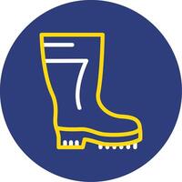 Safety Boot Dual Line Circle Icon vector