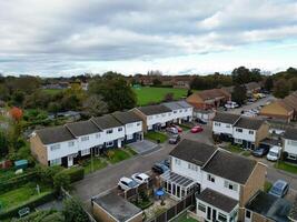 Aerial View of Residential District and Real Estate Homes at Hemel Hempstead City of England UK. November 5th, 2023 photo