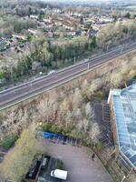 Aerial View of City Centre of Welwyn Garden City of England UK. March 1st, 2024 photo