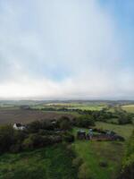 High Angle View of British Countryside Landscape at Hitchin City of England UK photo