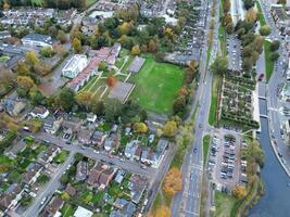Aerial View of Residential District and Real Estate Homes at Hemel Hempstead City of England UK. November 5th, 2023 photo
