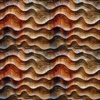 AI generated seamless background, abstract wave pattern carved on a wooden surface photo