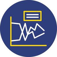 Line Graph Dual Line Circle Icon vector