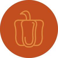 Red Pepper Line Multi color Icon vector