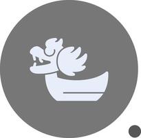 Dragon Boat Glyph Shadow Icon vector