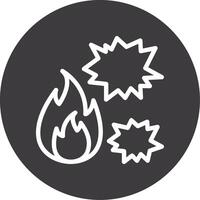 Blaze Burst Outline Circle Icon vector