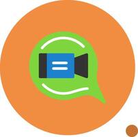 Video Call Flat Shadow Icon vector