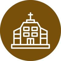 Iglesia contorno circulo icono vector