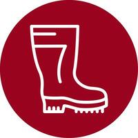 Safety Boot Outline Circle Icon vector