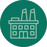 Factory Building Line Multi color Icon vector