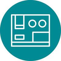 Packing Box Outline Circle Icon vector