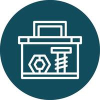 Toolbox Outline Circle Icon vector