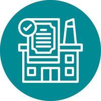 Industry Certification Outline Circle Icon vector