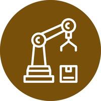 Robot Assembly Outline Circle Icon vector