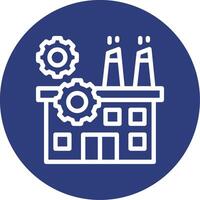 Industry Gear Outline Circle Icon vector