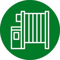 Factory Gate Outline Circle Icon vector