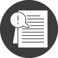 Issue Glyph Circle Icon vector