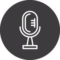 Microphone Outline Circle Icon vector