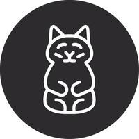 Prosperity Cat Inverted Icon vector