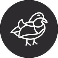 Mandarin Duck Inverted Icon vector