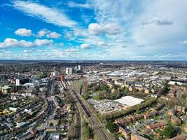 Aerial View of Central Watford City of England United Kingdom. March 3rd, 2024 photo