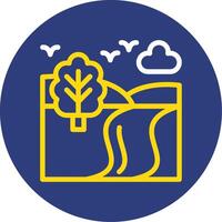 Trail Dual Line Circle Icon vector