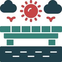 Boardwalk Glyph Multi Color Icon vector