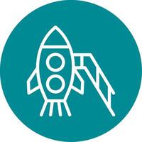 Rocket Outline Circle Icon vector