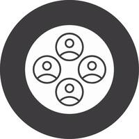 Talent Pool Glyph Circle Icon vector