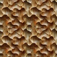 AI generated seamless background, abstract wave pattern carved on a wooden surface photo