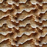 AI generated seamless background, abstract wave pattern carved on a wooden surface photo