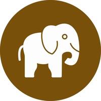 Elephant Glyph Circle Icon vector