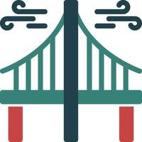 Bridge Glyph Multi Color Icon vector