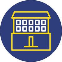 Square Dual Line Circle Icon vector