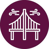 Bridge Outline Circle Icon vector