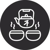 Gongfu Tea Set Inverted Icon vector