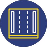 Highway Dual Line Circle Icon vector