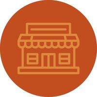 Market Line Multi color Icon vector