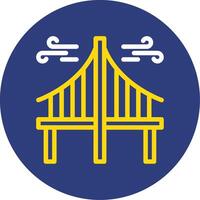 Bridge Dual Line Circle Icon vector