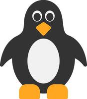 pingüino plano icono vector