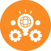 Innovation Glyph Circle Icon vector
