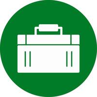 Suitcase Glyph Circle Icon vector