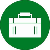 Suitcase Glyph Circle Icon vector