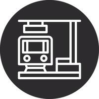 Train Station Inverted Icon vector