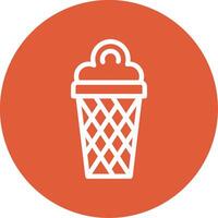 Ice Cream Cone Outline Circle Icon vector