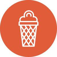 Ice Cream Cone Outline Circle Icon vector