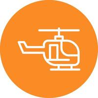 helicóptero contorno circulo icono vector