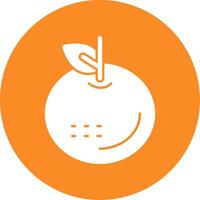 Tangerine Glyph Circle Icon vector