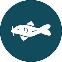 Fish Glyph Circle Icon vector