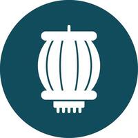 Lantern Festival Glyph Circle Icon vector